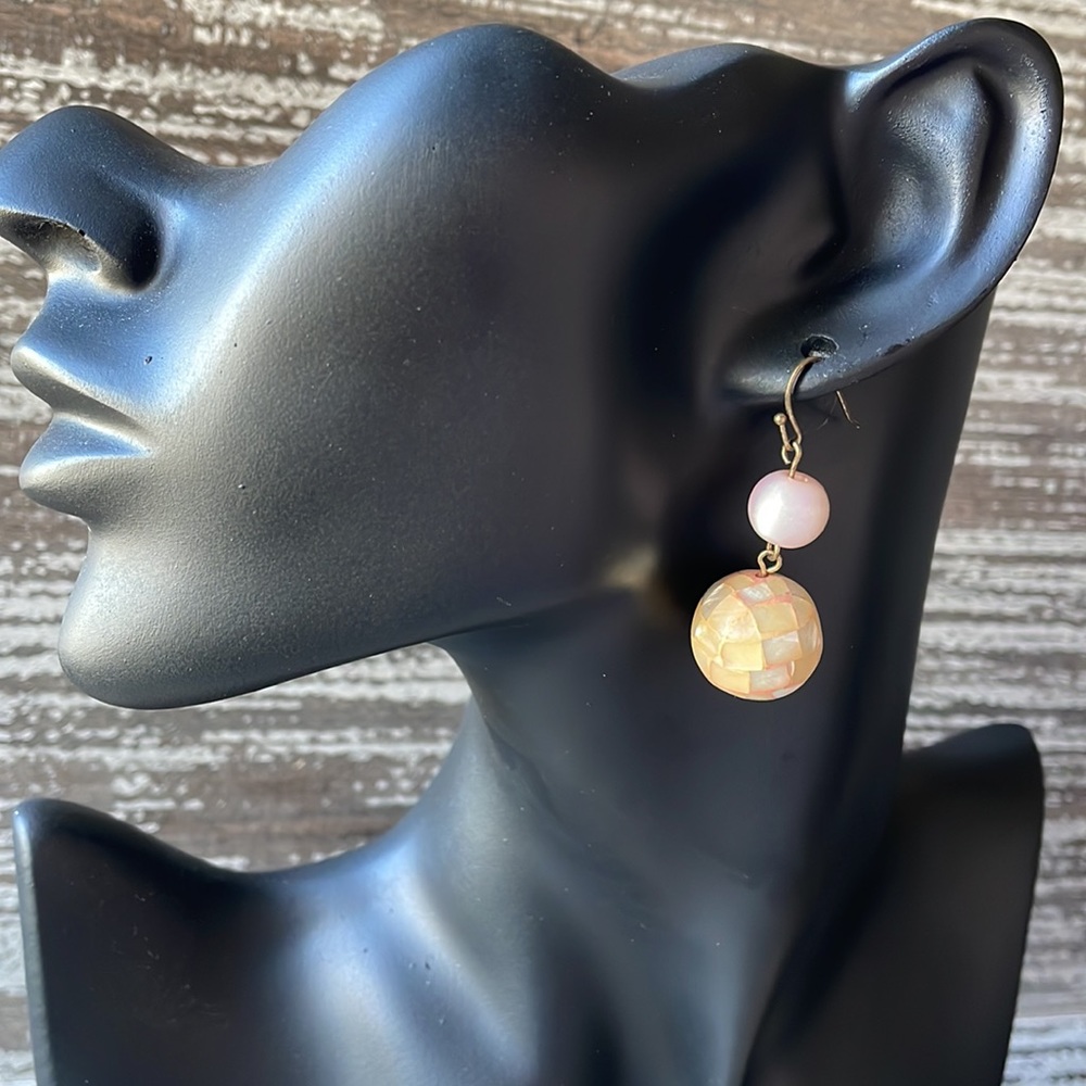 Vintage Shell Drop Earrings